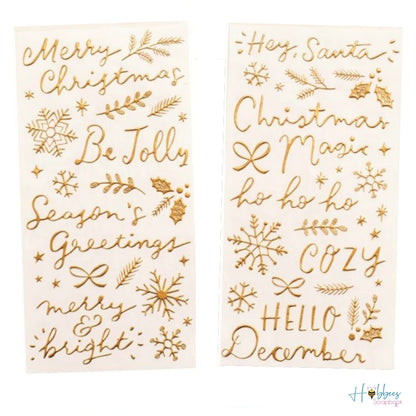 Thickers Foil Stickers / Estampas Gruesas de Frases en Foil Dorado Descontinuado Crate Paper