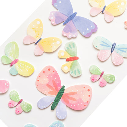 Bloom Street Dimensional Butterflies Stickers / Estampas De Mariposas Dimensionales Descontinuado Pink Paislee