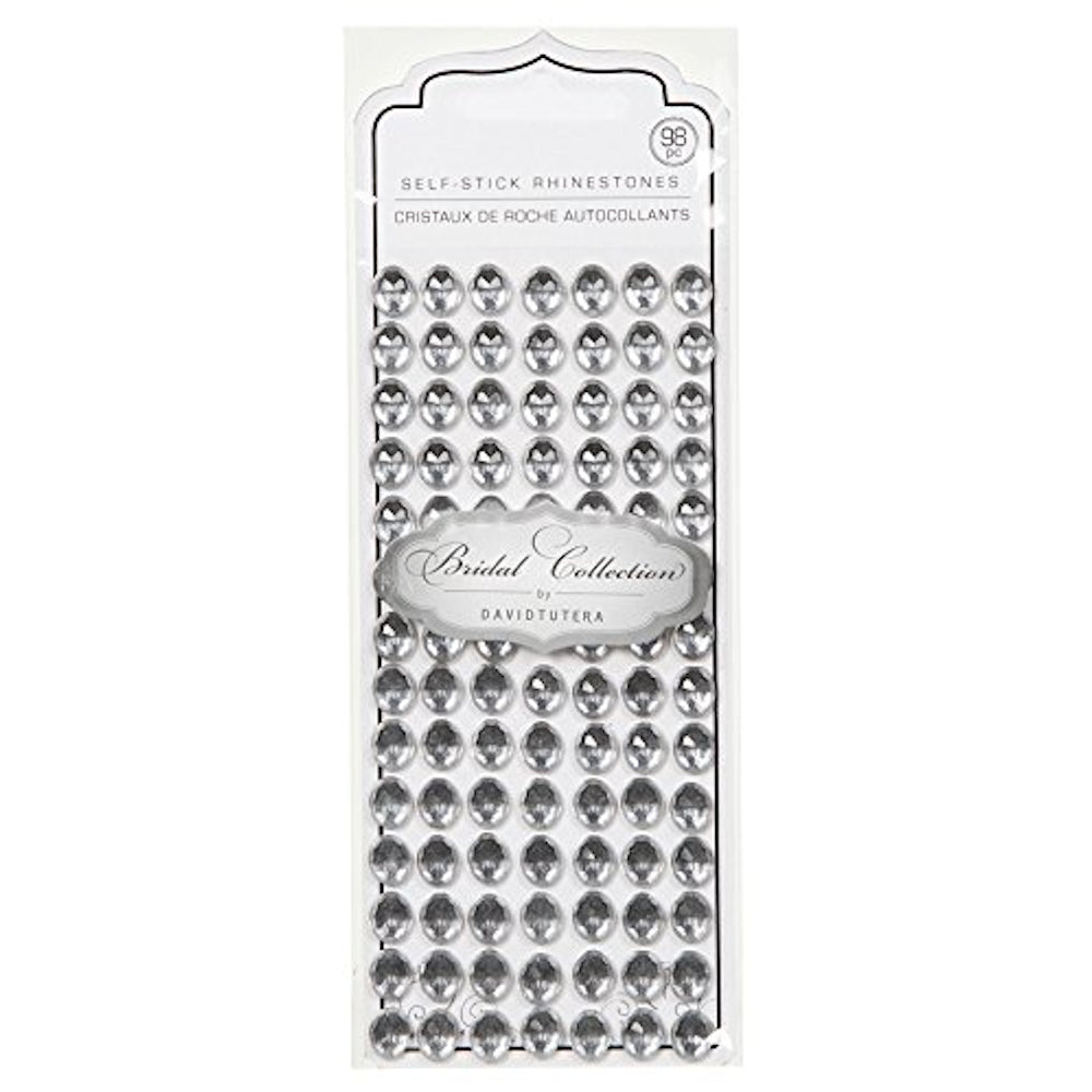 David Tutera Rhinestones Adhesive Oval Silver / Piedras Autoadhesivas de Diamantes Descontinuado Darice