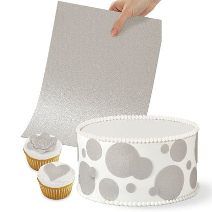 Hoja de Papel Comestible Plata / Sugar Sheet Shimmering Silver DESCONTINUADO Wilton