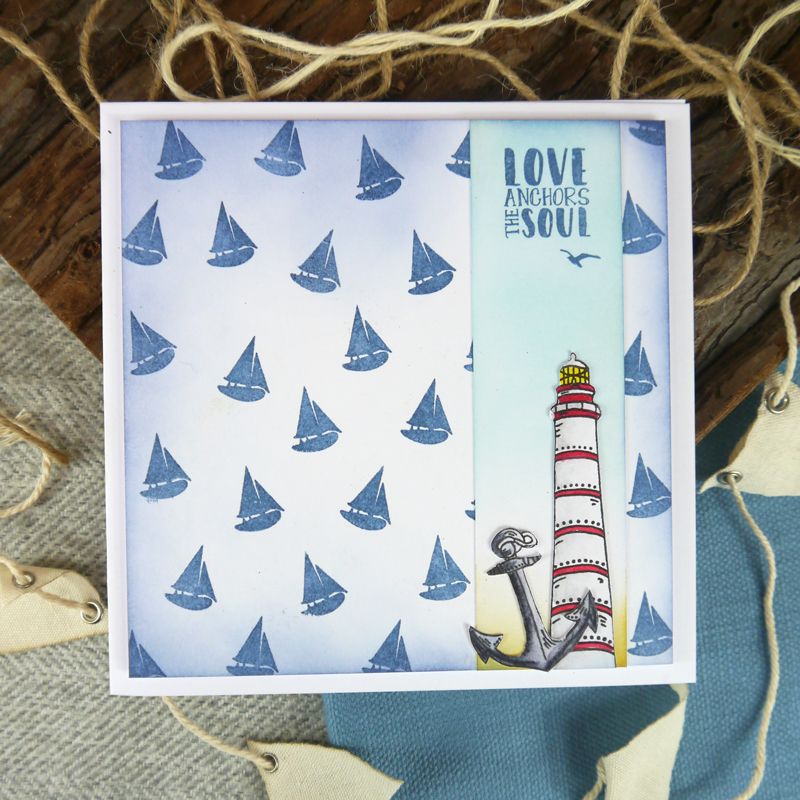 Stamps Ahoy Matey / Sellos de Barco y Faro Descontinuado Hunkydory