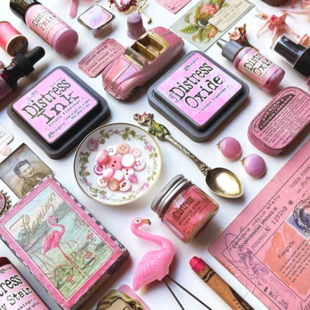 Tim Holtz Distress Oxide Re-Inker Kitsch Flamingo / Refill de Óxido Rosa Tintas Ranger