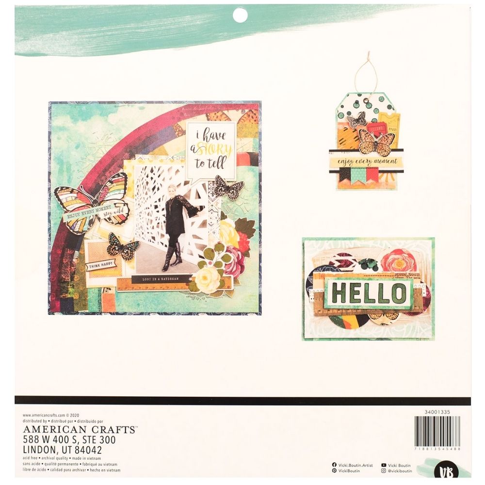 Storyteller Paper Pad 12 x 12" / Block de Papel Estampado Descontinuado Vicki Boutin