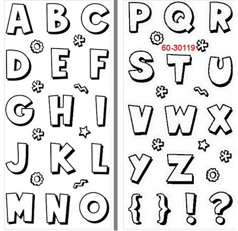 Cartoon Alphabet / Sellos de polÃmero Alfabeto Mayúsculas Sellos Inkadinkado