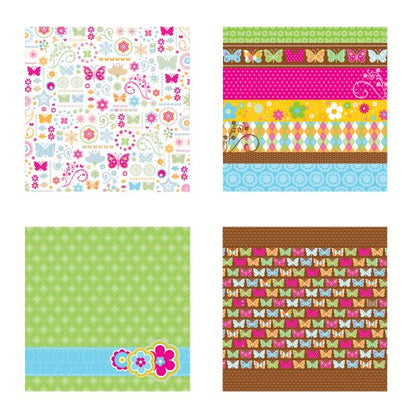 Blossoms &amp; Butterflies Stack 12 x 12 / Block Papel Flores y Mariposas Descontinuado DCWV