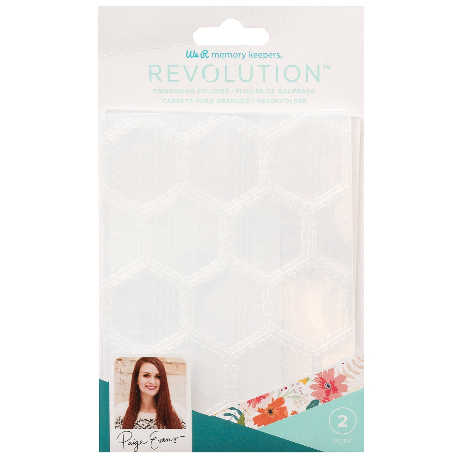 Paige Evans Embossing Folders / Folders de Grabado Hojas de Lineas y Panal Descontinuado We R Memory Keepers