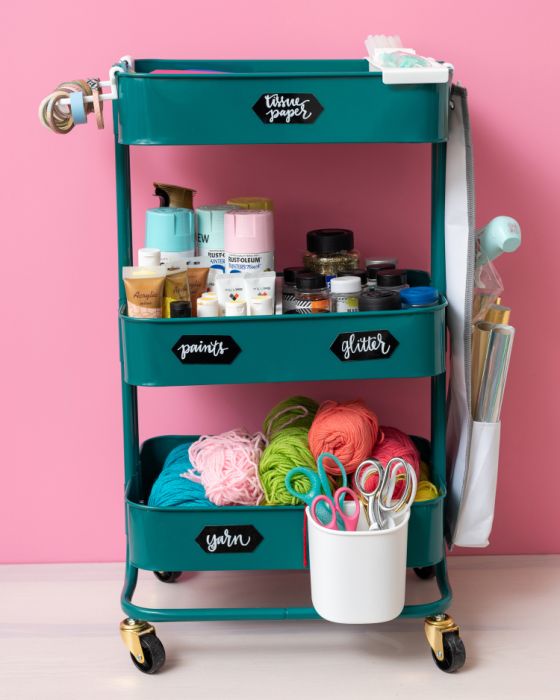 A La Cart Emerald Green / Carrito Organizador Verde Descontinuado We R Memory Keepers