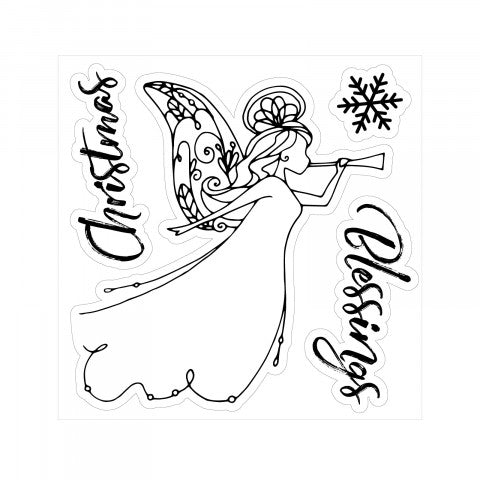 Framelits Die Set w/Stamps Angel / Set de Suajes y Sello Angel Descontinuado Sizzix