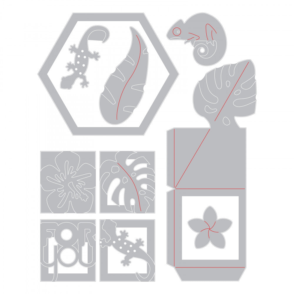 Thinlits Tropicool Twist Box Die / Suaje de Cajita Cierre Torcido Descontinuado Sizzix