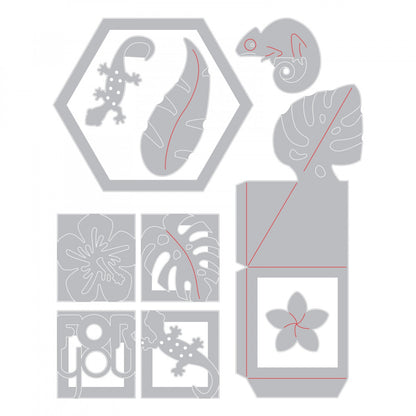 Thinlits Tropicool Twist Box Die / Suaje de Cajita Cierre Torcido Descontinuado Sizzix