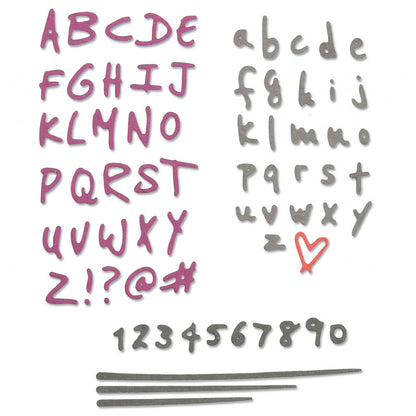 Thinlits Doodle Alphabet &amp; Numbers Die / Suajes de Alfabeto y Números Descontinuado Sizzix