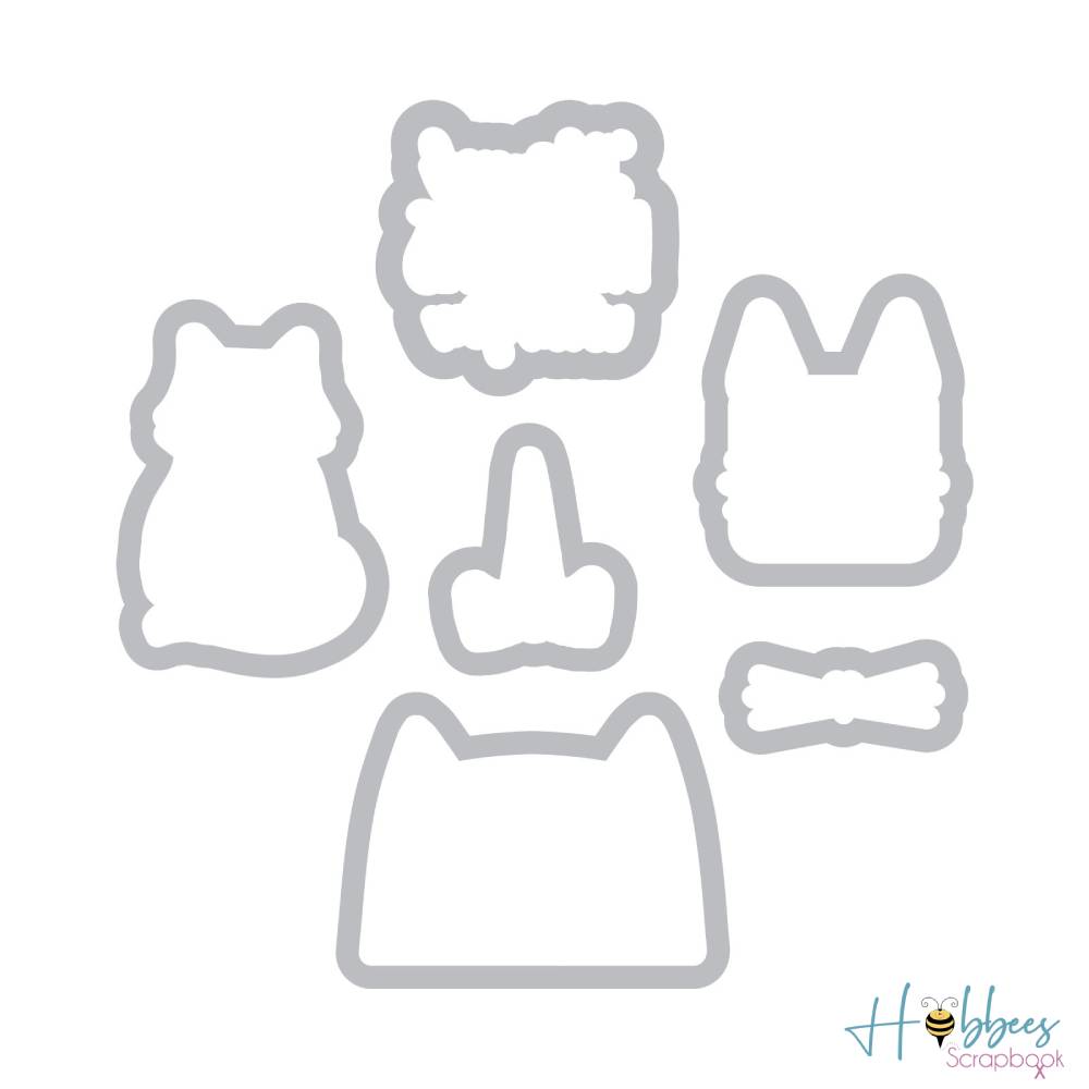 Framelits Die &amp; Stamps Set Nines Lives / Kit de Suajes y Sellos de Nueve Vidas Descontinuado Sizzix