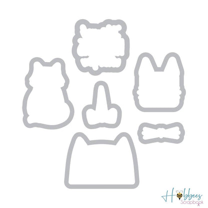 Framelits Die &amp; Stamps Set Nines Lives / Kit de Suajes y Sellos de Nueve Vidas Descontinuado Sizzix