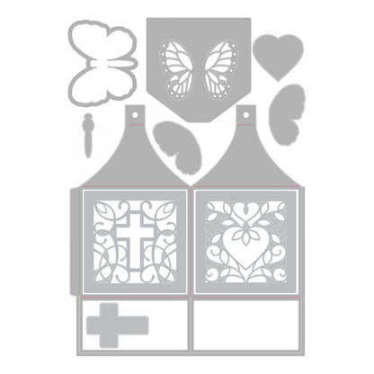Thinlits Die Set Butterflies &amp; Cross Favor Box  / Suaje de Cajitas Descontinuado Sizzix