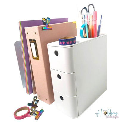 Combo Rack Organizer / Organizador Blanco para Escritorio Descontinuado American Crafts