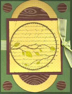 Leafy Branch Globe Rubber Stamp / Sello de Goma Rama en Círculo Descontinuado Memory Box