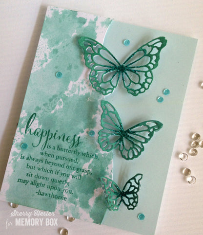 Potenza Butterfly Trio Die / Suaje de Corte Trio de Mariposas Monarcas Descontinuado Memory Box