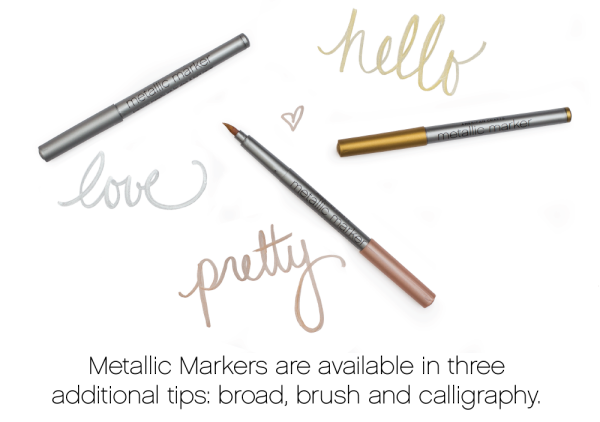 Metallic Markers Broad Point / Marcadores Metálicos para Caligrafía Colores y Plumones American Crafts