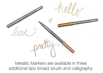 Metallic Markers Broad Point / Marcadores Metálicos para Caligrafía Colores y Plumones American Crafts