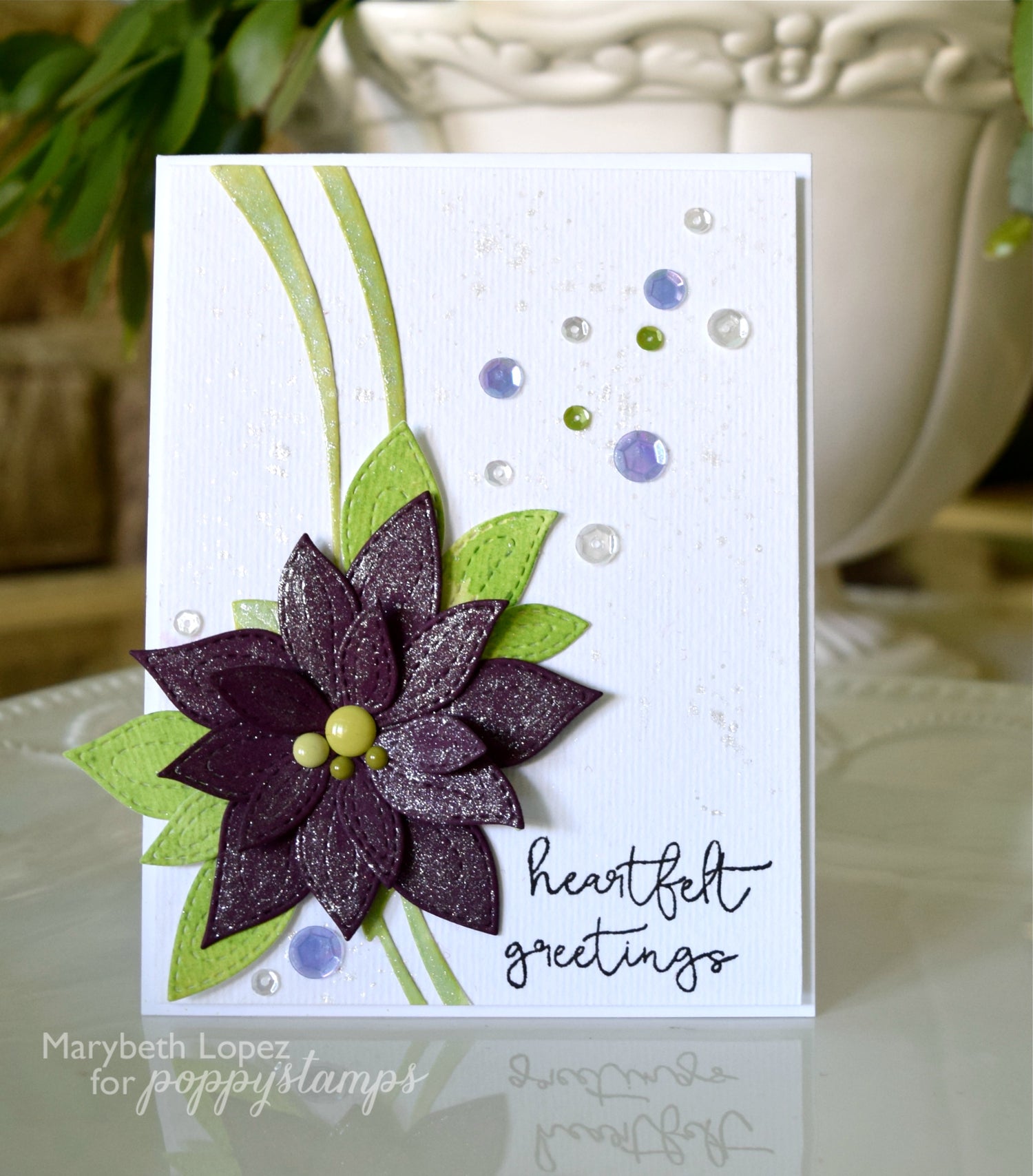 Poinsettia Ribbon Die / Suaje de Corte Flor Nochebuena Dados de Corte / Suajes / Troqueles Poppy Stamps