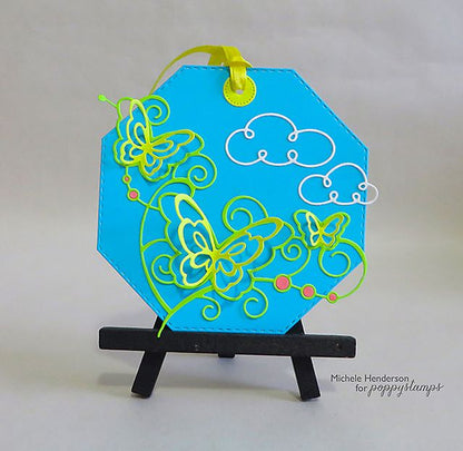 Bellina Corner Die / Suaje de Corte Esquina de Mariposa Descontinuado Poppy Stamps