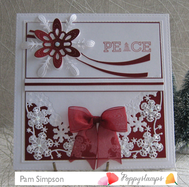 Poinsettia Ribbon Die / Suaje de Corte Flor Nochebuena Dados de Corte / Suajes / Troqueles Poppy Stamps