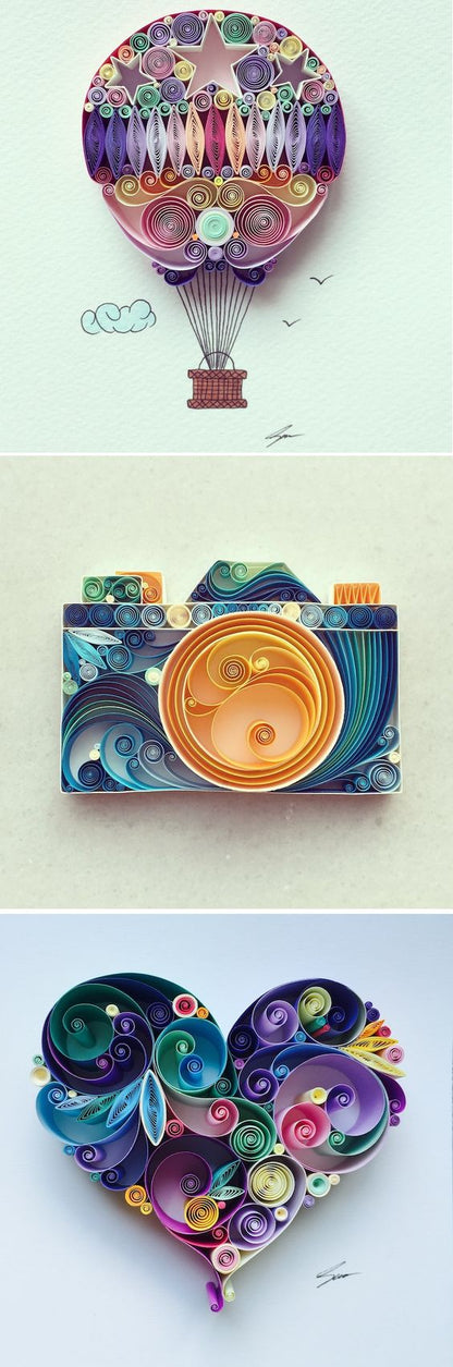 Quilling Paper Degraded Fine / Tiras de Papel para Filigrana Degradado de Esquina Filigrana Quilled Creations