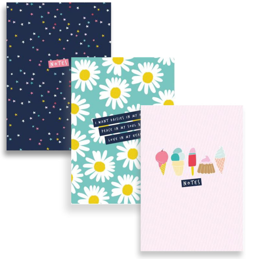Glorious Style 3 Notebooks / 3 Libretas Medianas Descontinuado Kaiser Craft