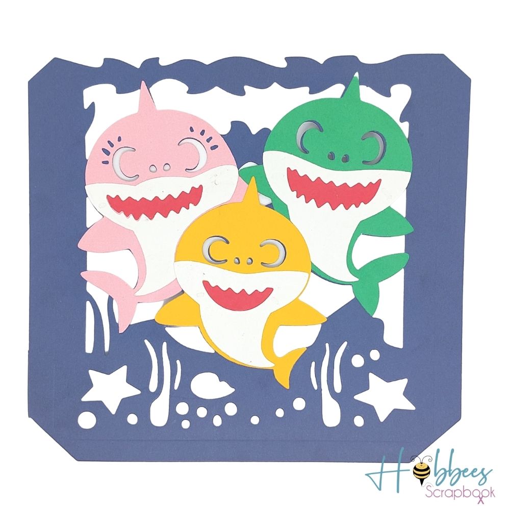 Suajes para Invitación de Baby Shark Dados de Corte / Suajes / Troqueles Hobbees