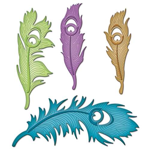Peacock Feathers Dies  / Suajes de Corte y Realce Plumas Descontinuado Spellbinders