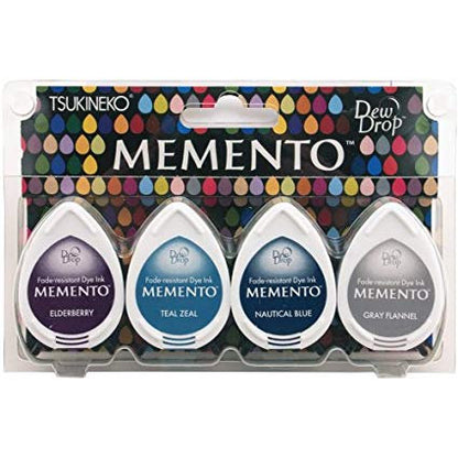 Memento Dew Drop Ink Pads Dolphin Play / Paquete de 4 Tintas Memento Neutros Descontinuado TSUKINEKO