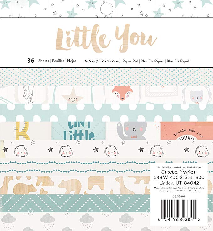 Little You Boy Paper Pad / Block de Papel para Niño 6&quot; x 6&quot; Papel Crate Paper