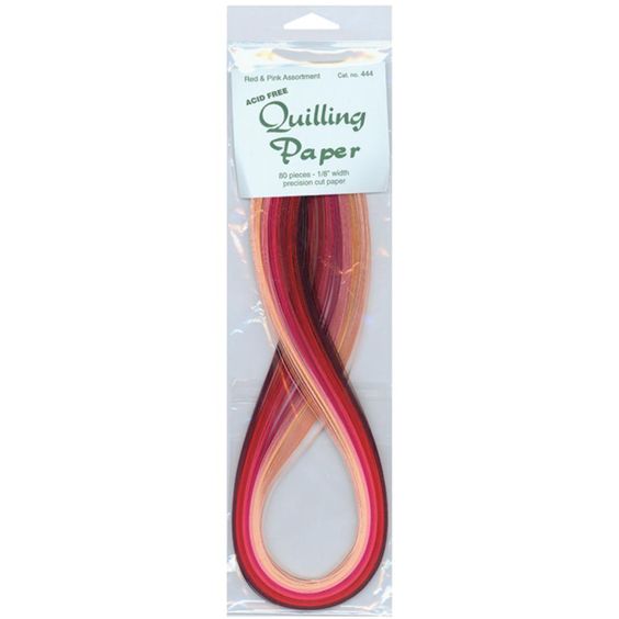 Quilling Paper Red and Pink Assortment / Tiras de Papel para Filigrana Rojo y Rosa Descontinuado Lake City Crafts Company