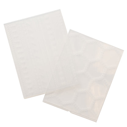 Paige Evans Embossing Folders / Folders de Grabado Hojas de Lineas y Panal Descontinuado We R Memory Keepers
