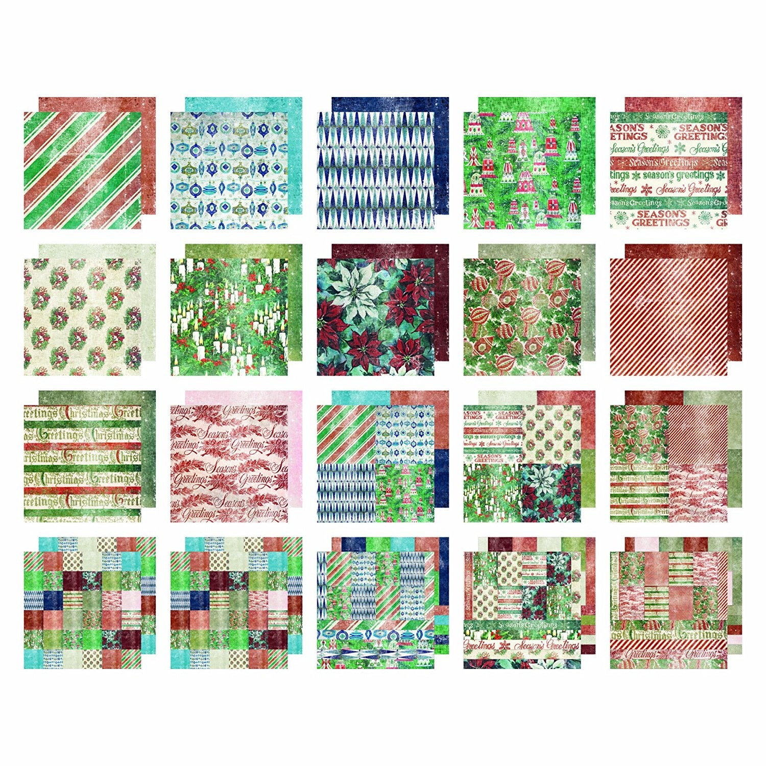 Holidays Past Papers 12" x 12" / Block de Papel Fiestas Navideña 20 Hojas Descontinuado Tim Holtz