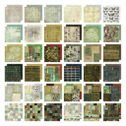 Tim Holtz Crowded Attic Papers 12" x 12" / Block de Papel Ático Descontinuado Tim Holtz