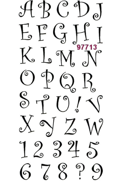 Sellos de polímero Alfabeto y Numeros / Curly Q Alphabet 97713 Descontinuado Inkadinkado