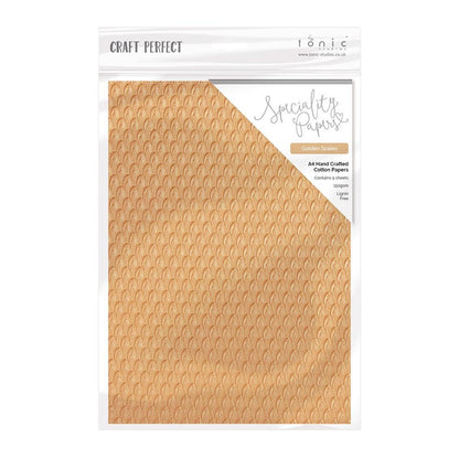 Embossed Cotton Papers Golden Scale / Papel Algodón Repujado Descontinuado Craft Perfect