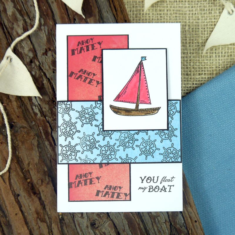 Stamps Ahoy Matey / Sellos de Barco y Faro Descontinuado Hunkydory