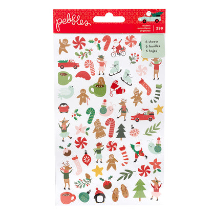 Paper Stickers Merry Little Christmas / 299 Estampas Navideñas Descontinuado Pebbles