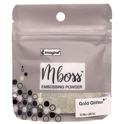 MBoss Embossing Powder Gold Glitter / Polvo de Embossing Glitter Oro Polvos de Embossing Imagine