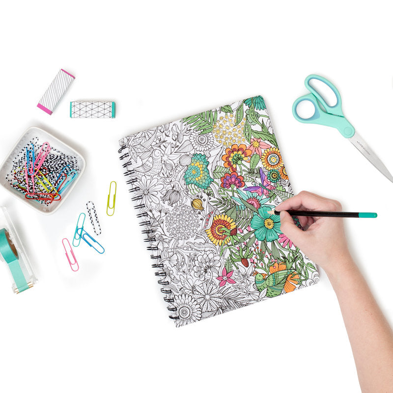 Adult Coloring Notebook  Kitty Karaoke / Libreta de Notas Rayada Personalizable Agendas y Journals American Crafts