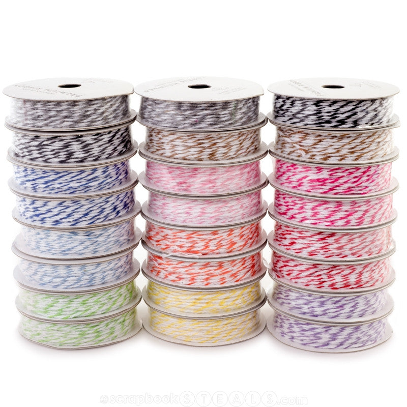 Bakers Twine Ribbon Spools  /  24 Carretes de Hilo Listones e Hilos American Crafts