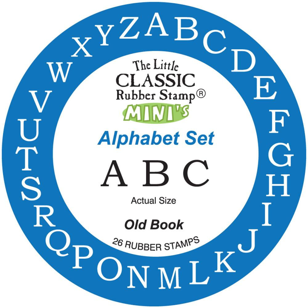 Old Book Alphabet Mini Rubber Mounted Stamps / Kit de Sellos de Goma Alfabeto Mayúscula Sellos Hampton Art