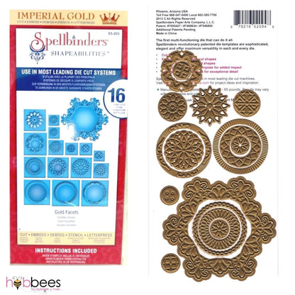Shapeabilities Dies Gold Facets / Suaje y Realce Faceteados Descontinuado Spellbinders