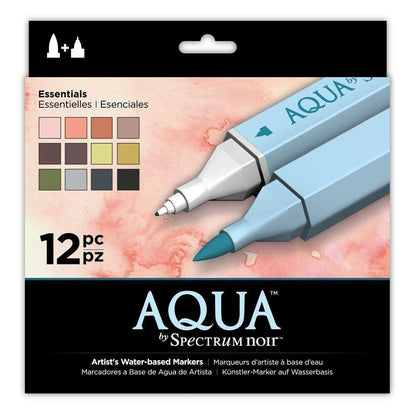 Aqua by Spectrum Noir Essentials / Marcadores de Artista Acuarelables Colores y Plumones Crafter&