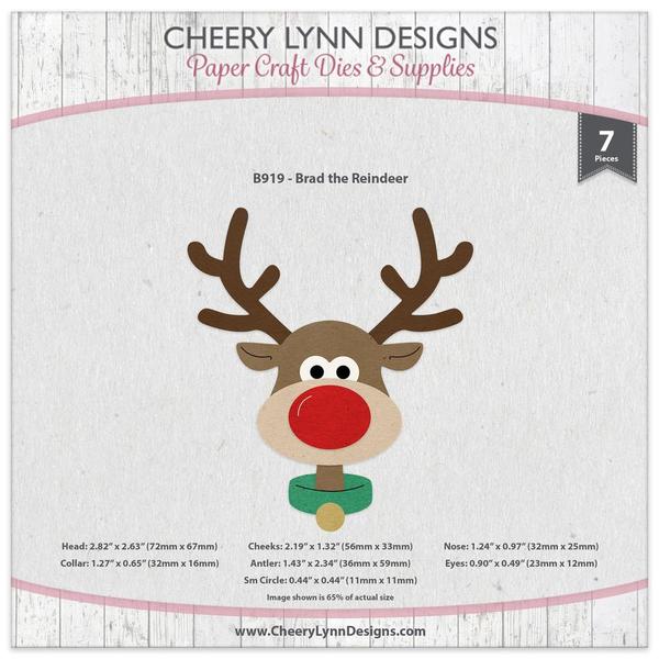 Brad the Reindeer Die / Suaje de Corte de Reno Descontinuado Cheery Lynn Designs