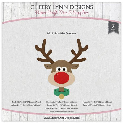 Brad the Reindeer Die / Suaje de Corte de Reno Descontinuado Cheery Lynn Designs