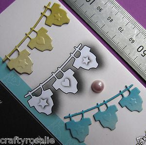 Suaje de Corte de Tendedero de Ropa de bebe / Baby Clothes Descontinuado Memory Box