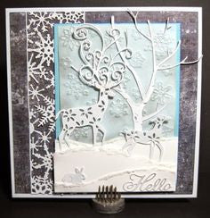 Birch Tree With Cute Critters / Suaje de Corte de Arbol y Animales Descontinuado Cheery Lynn Designs